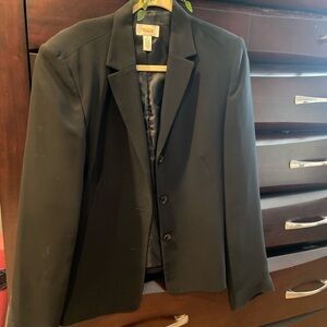 Talbots Black Structured Blazer with Notched Lapels